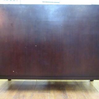 3枚扉 中国風キャビネット 幅120×奥51.5×高×92cm ブラック 黒 家具 収納 飲食 店舗用 什器 食器 インテリア ヴィンテージ 札幌 厚別店の画像