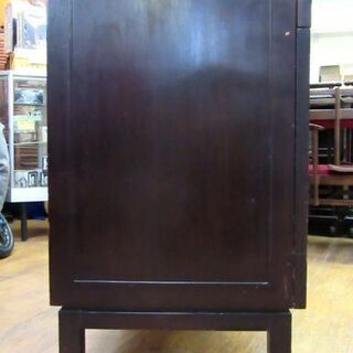 3枚扉 中国風キャビネット 幅120×奥51.5×高×92cm ブラック 黒 家具 収納 飲食 店舗用 什器 食器 インテリア ヴィンテージ 札幌 厚別店の画像