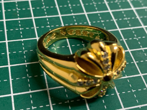 値下げ　クロムハーツ/新品加工/カットアウトCHプラス　リング　22k パヴェ　