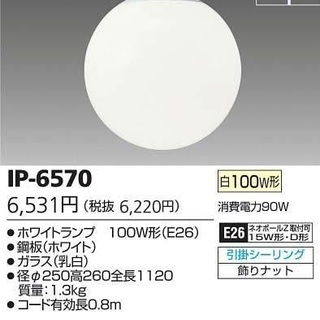 東芝 球状 シンプル ペンダント 照明 定価6,200円の品
