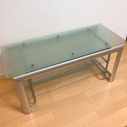 テレビ台　金属製　ガラス天板