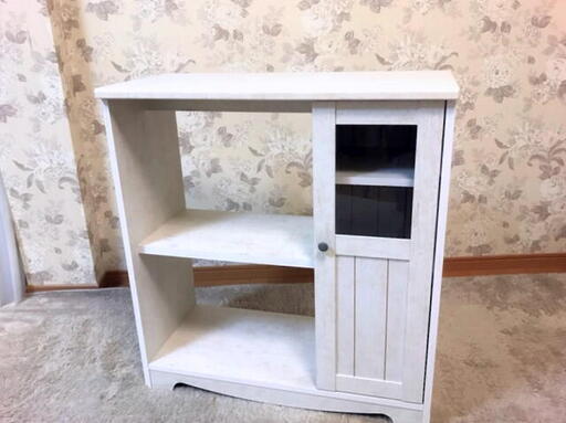 カジュアルシェルフ　800×360×860　収納棚　ホワイト　家具　扉付き　配達可能
