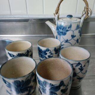昭和初期の急須と湯呑セット