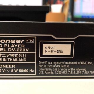 ★中古★Pioneer　パイオニア　DVDプレーヤー　DV-220V　2012年製　通電・動作確認済　リモコン有　電源ケーブル無しの画像