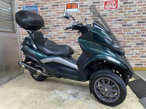 【側車付登録で普通車免許・ノーヘルOK♪希少グリーン】 ピアッジオ MP3 250ie RL 社外マフラー ETC付 【動画有】検）ジレラ フォコ トライク