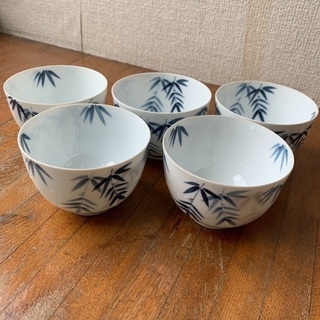 湯呑み　薄手　茶碗　柳山作　5個セット