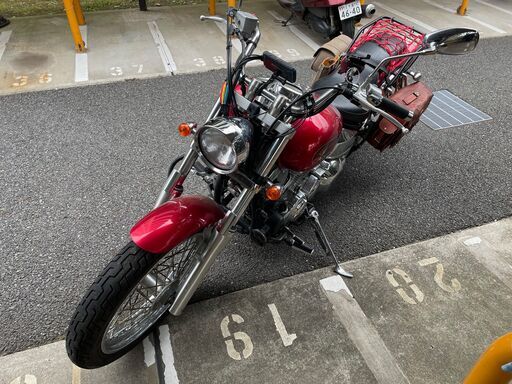 [USED]ヤマハ ドラッグスター400(VH02J) 車検 令和4年7月まで サイドバッグサポート リアキャリア ドラレコ(前後カメラ) USB スマホホルダ