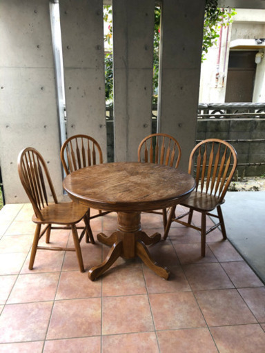 【アメリカン家具】ダイニングテーブル+イス4脚