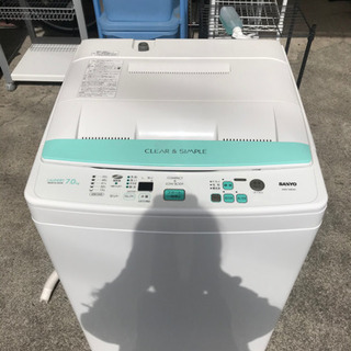 【リサイクルサービス八光　安心の1か月保証　配達・設置OK】三洋電機 7.0kg 全自動洗濯機 ASW-70B-W