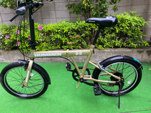 HUMMER ハマー 折りたたみ6変速自転車 ゴールド