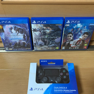 PS4 純正コントローラー、モンハン2作品、龍が如くZERO