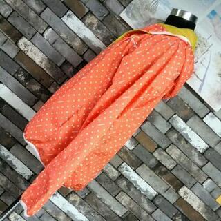 オレンジ　リボン、水玉柄の画像