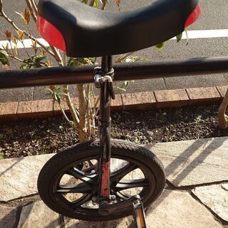 【中古】子供用　一輪車　３年使用です　黒色×赤