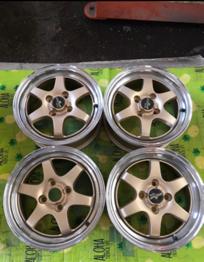 中古美品 Racing SPARCO 深リム　14インチ　14×6.0J　+40　PCD100　ハブ径65　4穴　ホイール４本