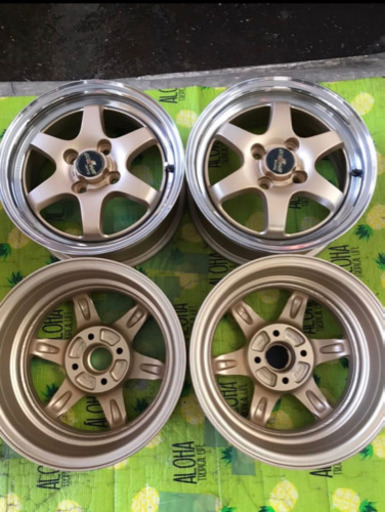 中古美品 Racing SPARCO 深リム　14インチ　14×6.0J　+40　PCD100　ハブ径65　4穴　ホイール４本