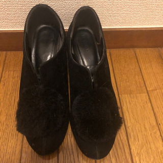 レディース ファーショートブーツの画像