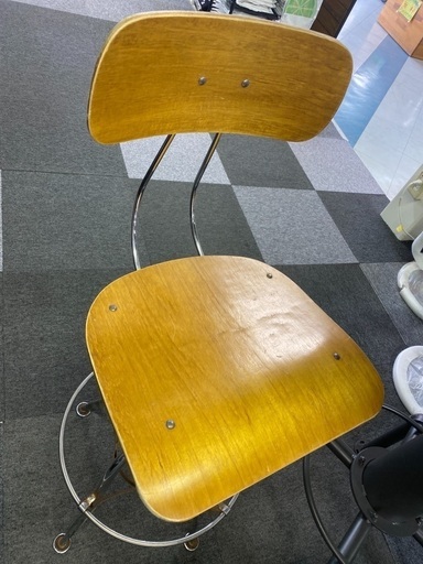 未使用アイアン脚丸テーブルセット