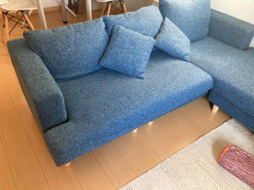 3人掛け カウチソファ ソファー　ヘッドレスト クッション付