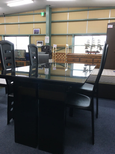 dc1390 大塚家具　4人掛けダイニングテーブルセット　(ブラック)