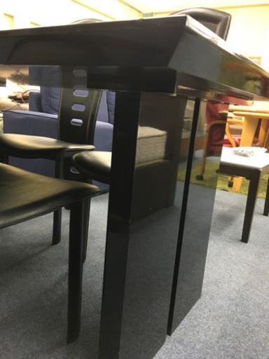dc1390 大塚家具　4人掛けダイニングテーブルセット　(ブラック)