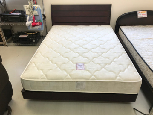 【リサイクルサービス八光　田上店　配達・設置OK】ダークブラウン　ダブルベッド