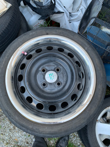 値下げ　何かの　てっちんホイル　タイヤ付き165-50R15