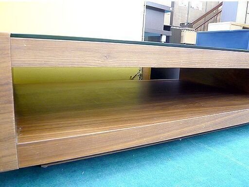 札幌 センターテーブル アルモニア 幅120×奥行70×高さ32.5㎝ ローテーブル 座卓 ブラックガラス ARMONIA 本郷通店
