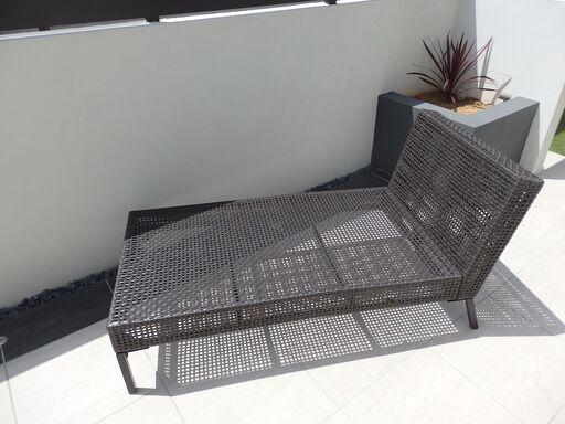 【美品】ラタン調リゾートガーデンチェア（屋外用）2脚セット　バラ売りも可　＜屋外家具ガーデンファニチャー＞※値下げしました