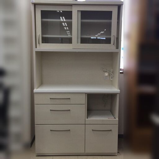 J523 ニトリ レンジボード 食器棚 コパン KOPAIN 100KB-WW3 ホワイト 1000×400×1800 クリーニング済み