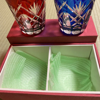 ヒロタガラスクラフト★新品未使用　焼酎切子グラスペア　の画像