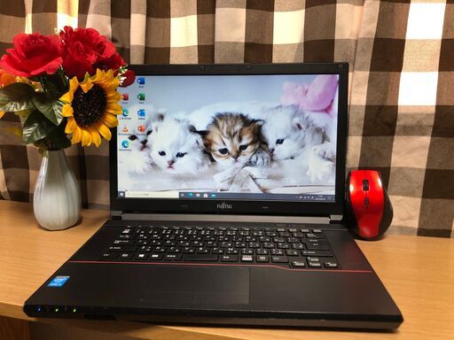 ☆彡値下げ。ＷｅｂカメラUSB接続付・富士通リノベーションパソコン?高速ｉ５第四世代/爆速新品ＳＳＤ２４０ＧＢ/人気のブラック☆美品/