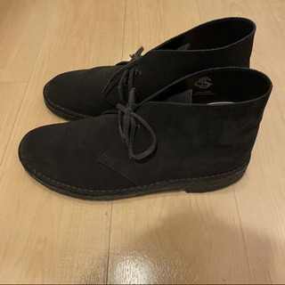 Clarks クラークス デザートブーツ 41 1/2 UK7.5 スエード レザー ヌバック 黒 チャッカブーツ シューズ 革靴 クレープソール 古着 正規品の画像