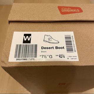 Clarks クラークス デザートブーツ 41 1/2 UK7.5 スエード レザー ヌバック 黒 チャッカブーツ シューズ 革靴 クレープソール 古着 正規品の画像