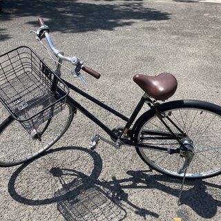 自転車　カゴ大きめ　鍵付き　27インチ　オートライトの画像
