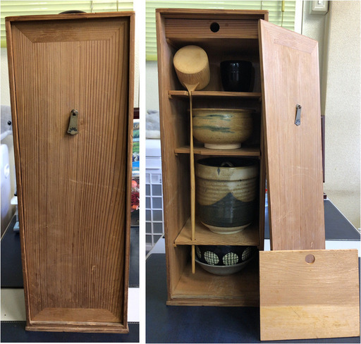 ★中古★茶道具セット 茶碗 柄杓 棗 建水 松楽 その他 木箱汚れ有り 茶道 骨董 陶芸 お茶