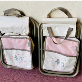 🌈アウトドア用品❣️🌈【キャンプ用コンパクトチェア⛺️】カワイイ❣️ピングー　バックが付いているよ♪２個セットの画像