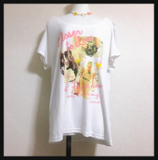 ご購入者様決定꒰CORNFLAKE꒱オフショルダーカットソー 白 肩出しTシャツXLサイズOK