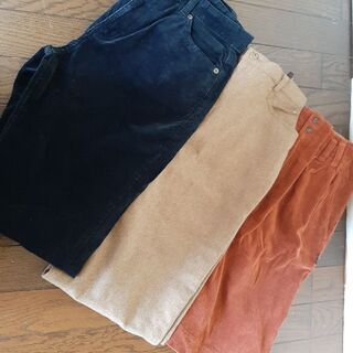 カシミア入り　レディース　w70 パンツ&スカート　3点セット