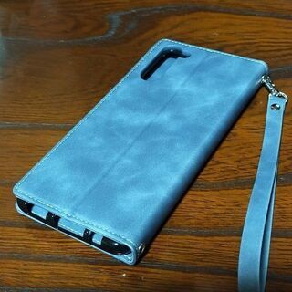 oppo reno3A　高級スウェード調　手帳型スマホケース　ストラップ付の画像