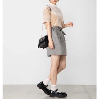 新品未使用　WEGO　ベロアロゴTシャツ　ベージュの画像