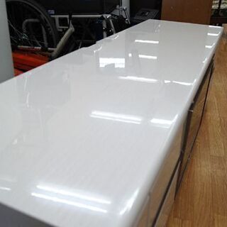 テレビ台 幅149,3×奥行44×高さ44cm ホワイト/白 エナメル ホワイトウッド TVボード テレビボード 札幌市 清田区 平岡の画像