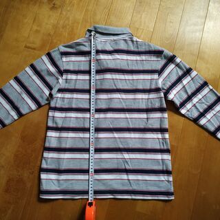 処分セール　お子様用の長袖ポロシャツ　ストライプの画像