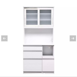 島忠　食器棚 ミニ食器棚 デセオ80KB－A（板戸） セラミック(セラミック): 食器