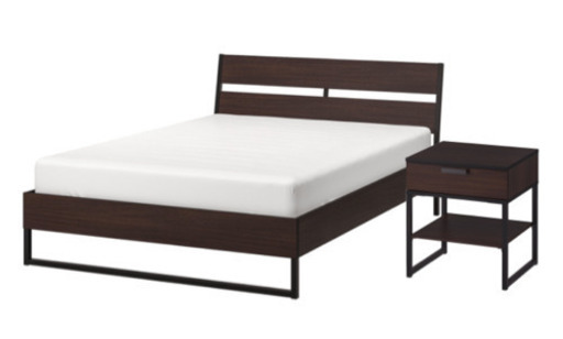 【セット］IKEA ベッド、マットレス、サイドテールフルセット