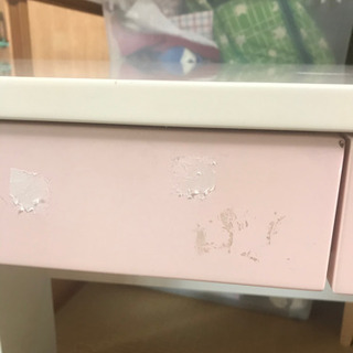 ピンク×白　学習机　(椅子無し)の画像