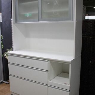 ニトリキッチンボード　レジューム UP RESUME 120AG-S-WH 食器棚 未使用 2019年製 NITORI 食器棚 店頭引取大歓迎♪ R3224)