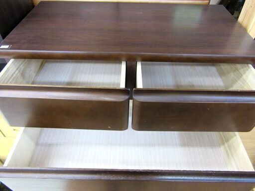 6段チェスト ブラウン 幅80×奥40.5×高120cm タンス こげ茶 衣類収納 箪笥  札幌 厚別店