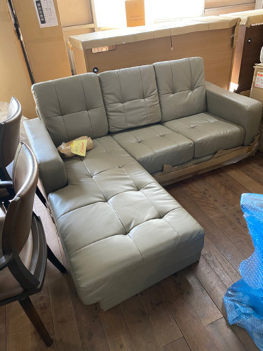 新品アウトレット品カウチソファーグレー色