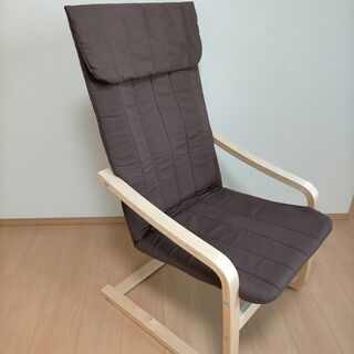 不二貿易 リラックスチェア 1人掛け ブラウン スリム 木製 中古美品