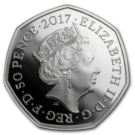 ベンジャミン バニー　銀貨 50ペンス　2017年発行　純銀貨幣　未使用